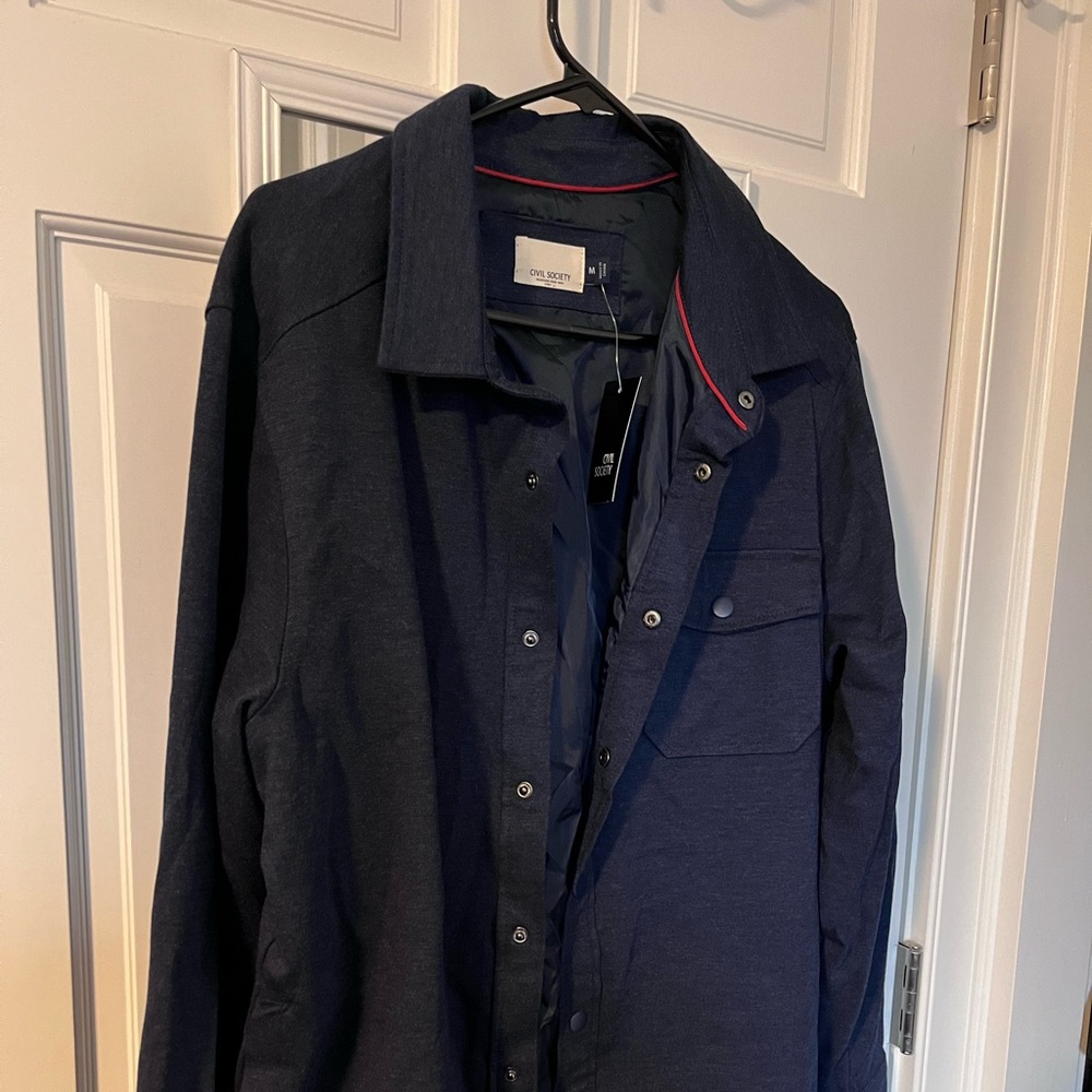 Men’s civil society size medium navy coat, new with tags